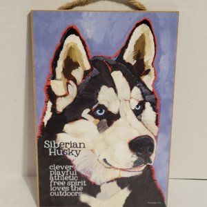 Love & Laughter Wooden Signs 7" x 10-1/2" Siberian Husky